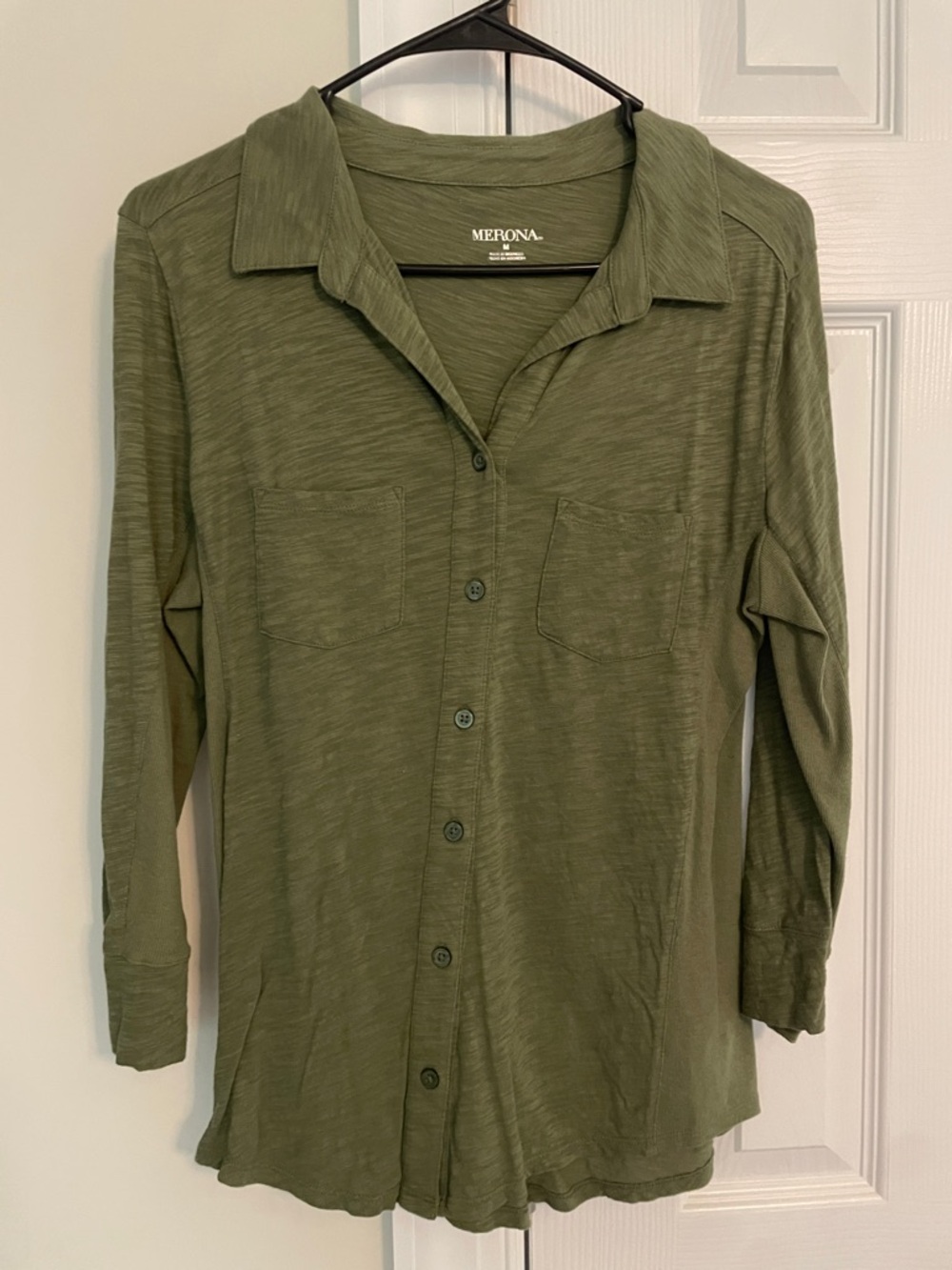 Merona Olive Green Button-Down Shirt